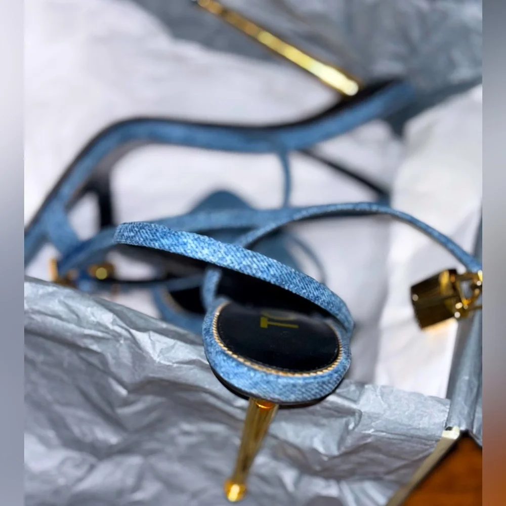 Tom Ford Denim PadLock Heels - Picture 6 of 14